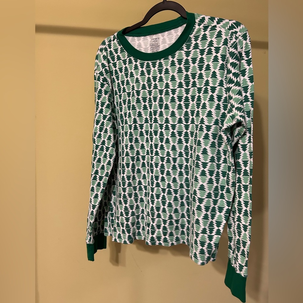Carter's Adult Green and White Tree Pattern Shirt